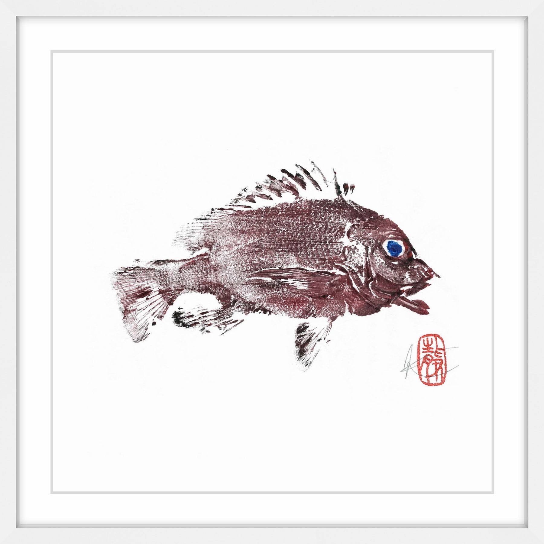 "Rock Snapper in Red" Framed Painting Print