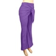 thumbnail image 3 of Flared Culottes Pants For Women Wrap Tie Front Elastic Waist Bootcut Trouser Summer Casual Yoga Workout Running Bell Bottoms, 3 of 7