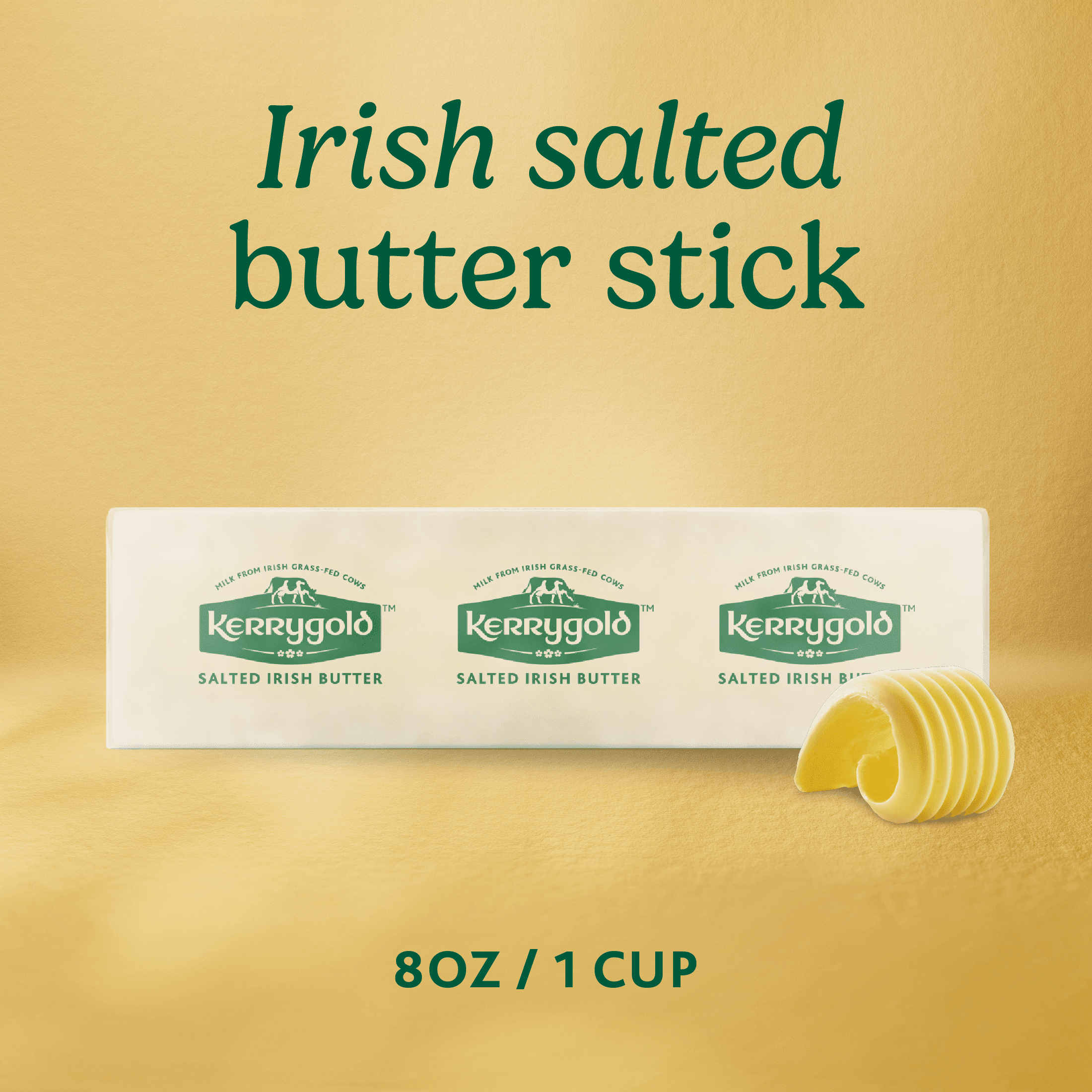 Kerrygold Irish Grass-Fed Irish Salted Butter Sticks, 8 oz, 2 Sticks