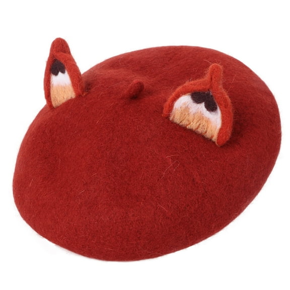 OFFIGAM Ladies Beret Hat Brown Wool 1Set 6In