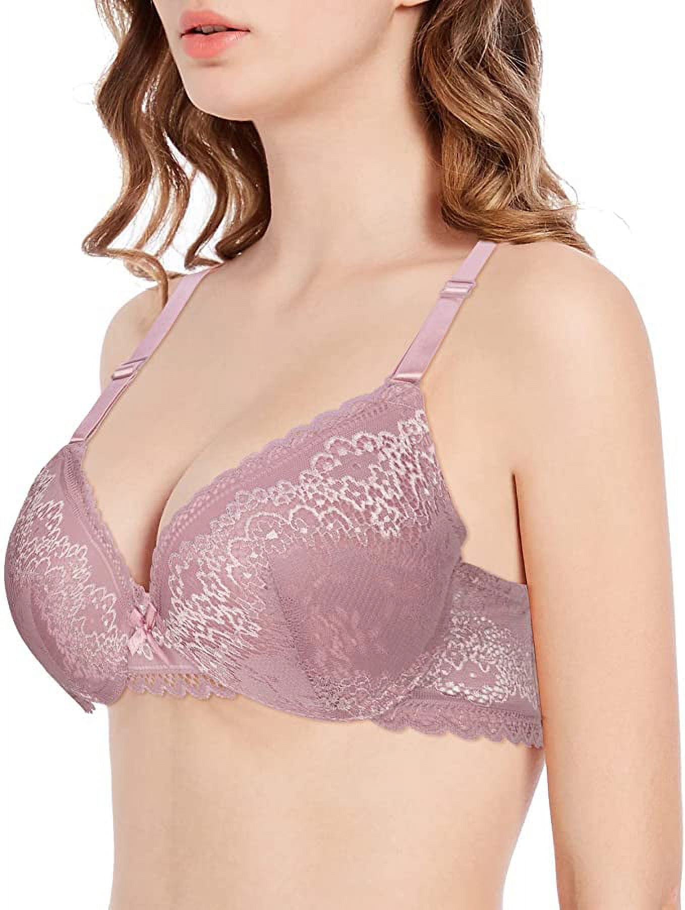 GAI YI 6Pack Lace Bras Push Up Padded Contour Full Coverage Underwire  Everyday Bras for women B-32B 