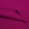 thumbnail image 5 of Unique Bargains Pure Cotton Soft Cable Knit Throw Blanket Fuchsia 50" x 60", 5 of 8