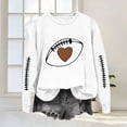 thumbnail image 2 of Yangnuo Women's Football Heart Graphic Crew Neck Sweatshirt Sleeve Stitch Print Loose Long Sleeve Casual Pullover Tops, 2 of 5