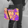 thumbnail image 6 of PUREYAH Laptop Case Bag with Compartments for Women, Purple Neon Psychedelic Yellow Swirls Lightweight Computer Tote Bag for Men Travel Work 13 inch, 6 of 7