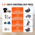 thumbnail image 2 of KFFKFF 15 x 15 inch Heat Press Machine, 5-in-1 Heat Transfer System with 30 oz Tumbler Attachment, 360° Swing-Away Design, Digital Controls, Teflon-Coated Surface, Black and Blue, 2 of 9
