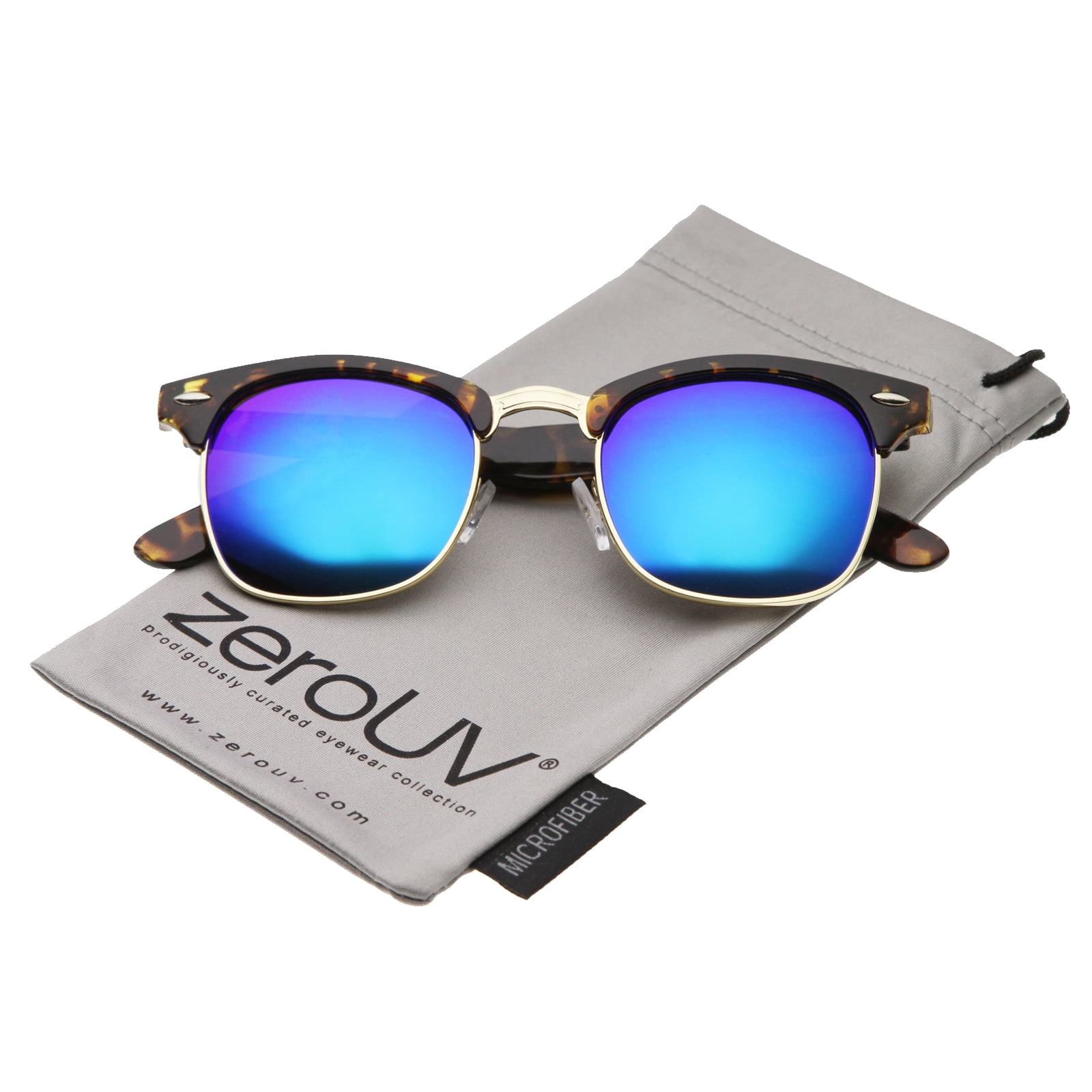 zeroUV Premium Half Frame Colored Mirror Lens Horn Kuwait Ubuy