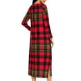 thumbnail image 7 of Women's Christmas Plaid Print Nightgown And Winter Nightdress Zip With Pokets Loose Pajamas, 7 of 7