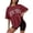 D1237/Brick Red, variant on Afdoent T Shirts For Women Letter Printed Crew Neck Short Sleeve Loose T Shirt Casual Casual Trendy Clothes For Women