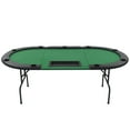 thumbnail image 3 of vidaXL 9-Player Folding Poker Table 3 Fold Oval Green, 3 of 8