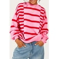 thumbnail image 1 of a.Jesdani Vibrant Pink Striped Sweater: Trendy, Comfortable, & Flattering!, 1 of 8