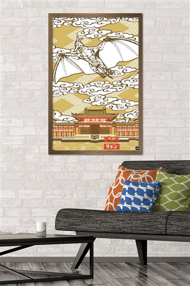 Godzilla - Rodan Wall Poster, 22.375" x 34", Framed