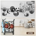 thumbnail image 5 of Sports Equipment Garage Organizer,Garage Ball Storage Rack for Sports with Wheels-Upgraded 3 Layers Organizer Rack Outdoor Basketball Racks for Balls with Holder and Hooks (Dark Black), 5 of 9