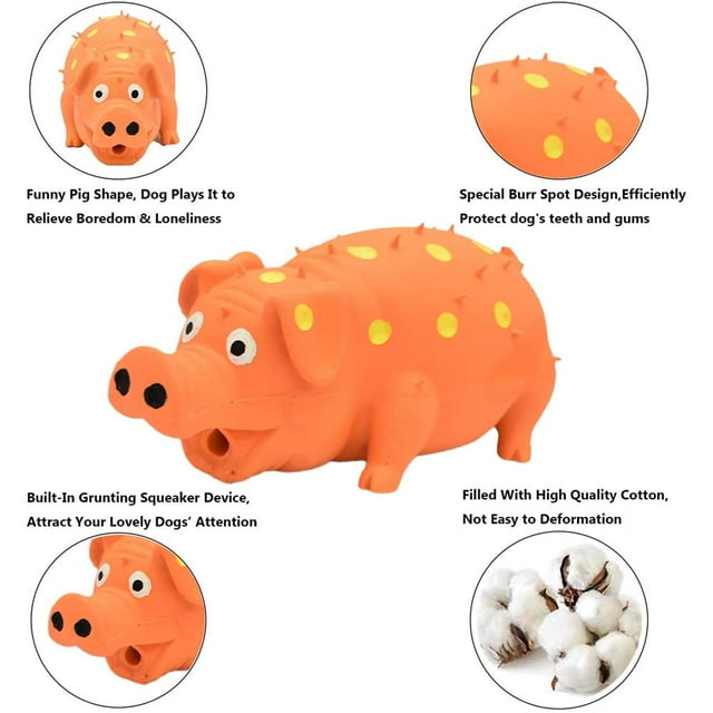 Juguete de goma para perros con forma de cerdo, juguete interactivo para perros con forma de cerdo que chirría, juguete para perros con forma de cerdo, artesanía excepcional