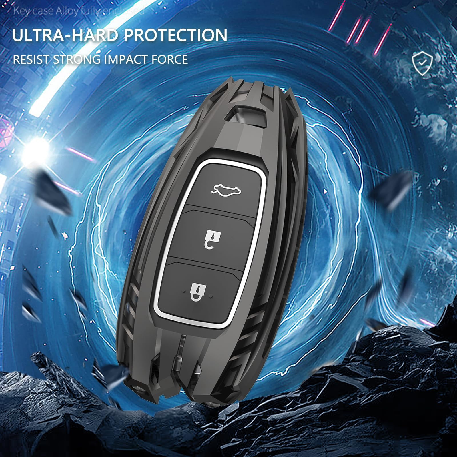 For Hyundai Key Fob Cover,Keychain,Zinc Alloy Protection Car Key Shell Case Compatible with Hyundai Holder Smart Remote Keyless Entry Keyshell Accessories