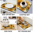 thumbnail image 4 of 2 Pack Washable Rubber Sunflower Cute Floral Dish Drying Mats for Kitchen Counter Home Large Coffee Bar Pad Accessories and Decor for Utensils Stemware (2pcs 18''x24''+19.5''x12''), 4 of 6