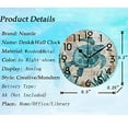 thumbnail image 2 of Chic Vintage Nautical Sea Turtle Starfish Old Map Round Wall Clock, 9.5 Inch Battery Operated Quartz Analog Quiet Desk Clock for Home,Office,School, 2 of 6
