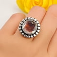thumbnail image 5 of SATYAVIE JEWELLERY Fine 925 Sterling Silver Ring For Women Mystic Topaz Ring Sterling Silver Statement Ring Round Cut Cushion Gemstone Ring Size US 4, 5 of 6