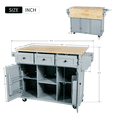 thumbnail image 4 of Tcbosik Kitchen Island with Storage on Wheels, Island Cart with Adjustable Shelf, 2 Doors and 3 Drawers, Rolling Table with Drop Leaf Top, Spice Rack and Towel Holder, Blue, 4 of 11