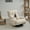 Beige + Metal + Cotton, variant on Adjustable Head and Waist Lounge Chair, 360° Swivel Game Chair with Phone Holder Mount, Rotatable Leisure sofa chair for Living Room, Nursery, Office