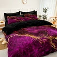thumbnail image 6 of Black Gold Comforter Set 8 Pcs Hot Pink Marble Bedding Set Bed in A Bag Purple and Black Marble Stone Texture Abstract Room Decor Black Marble Bed Comforter, 6 of 8