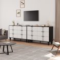 thumbnail image 3 of Vintage - style 6 - cajón moderno negra y blanca chest: deep almacenamiento para dormitorio, sala de estar, y entrada, 3 of 7