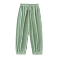 thumbnail image 4 of HAPIMO Girls Kids Multi Color Elastic Cuffed Pants Elastic Waist Lightweight Trousers for Casual Wear Green 6 Years, 4 of 5