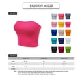 thumbnail image 2 of FashionMille Solid Casual Cooling Down Medium Weight Strapless Tube Top Sleeveless Cropped Bandeau Tops, 2 of 5