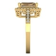 thumbnail image 3 of 2.78 ct Emerald Cut Simulated Champagne Diamond with Simulated Diamond Halo Accents 18K Yellow Gold Womens Engagement Ring, 3 of 5