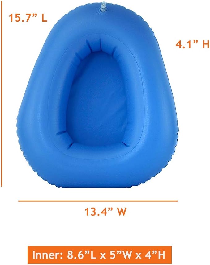 Inflatable Bedpan for Elderly Females Fractured Bed Pan Hospital Toilet Comfortable Inflatable Bed Potty for Adults Disabled Bariatric Bedpan Portable Toilet Nursing Equipment