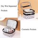 thumbnail image 4 of Xiao Hua Neceser de viaje de gran capacidad, neceser de maquillaje de doble capa, neceser portátil con compartimento (rosa), 4 of 5