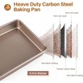 thumbnail image 2 of Barlket Rectangle Cake Pan 3-Pieces, Deep Baking Pans Set, Nonstick Roasting Pans Set for Thanksgiving Christmas, 9/11/13 Inch, Toaster Oven Tray Bakeware Set, Lasagna Pan Deep Size, Heavy Duty, Gold, 2 of 8