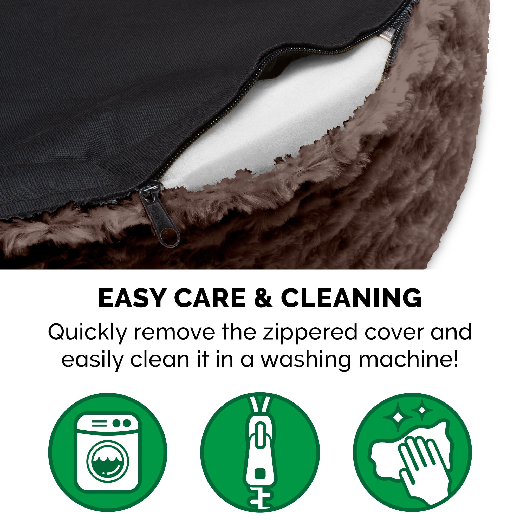 FurHaven Pet Products Ultra Plush Oval Pet Bed for Dogs & Cats - Chocolate, Large