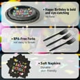 thumbnail image 3 of 96 Pcs Birthday Plates and Napkins Party Supplies, Black Happy Birthday Party Paper Plates and Napkins Sets for Kids, Serve for 24 Guests, Black Coloful, 3 of 5