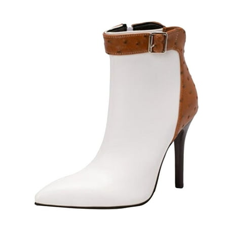 

adviicd Women Cowboy Boots Women s Ankle Boots Thick Heel Low Heeled Booties for Women