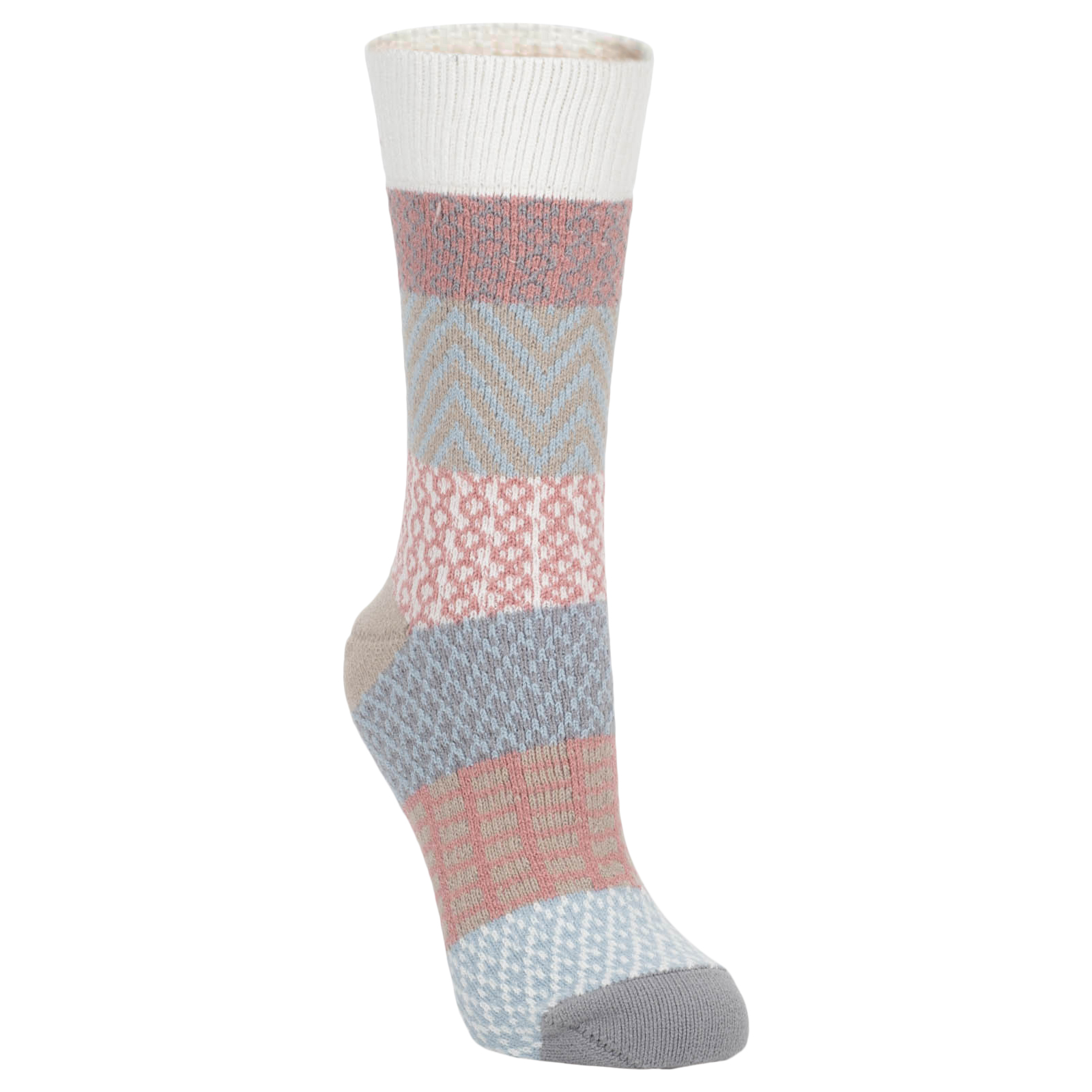 World's Softest World's Softest Women's One Size Rachael Color Block Gallery Knit Crew Socks