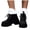 Black, variant on Fluffy Combat Boots for Women Winter Warm Fleece Lined Snow Booties Non Slip Walking Ankle Boots
