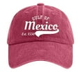 thumbnail image 1 of Gorra de béisbol estampada de denim lavado vintage para mujer, 1 of 3