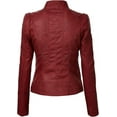 thumbnail image 2 of NEW HOT Women Lambskin Real Leather Jacket Motorcycle Slim Fit Red Coat W256, 2 of 3