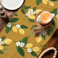 thumbnail image 3 of Lemons Leaves Table Runner 72 Inches, Summer Fruits Floral Botanical Brown Bed Runner Dresser Scarves Tabletop for Indoor Outdoor Parties/Ceremony/Banquet, 16" x 72", 3 of 9