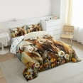 thumbnail image 3 of Castle Fairy Queen 3-Piece Highland Bull Floral Farm Comforter Set, 3 of 8