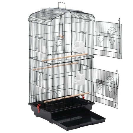 Large Metal Bird Cage for Parrot, Finch, Cage, Macaw & Cockatoo 18x14x36