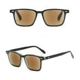 thumbnail image 2 of Men's Tinted Brown Reading Glasses Women's Square Classic Black Transparent Readers Sunglasses UV400 +3.50, 2 of 4