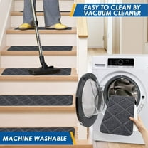 15PCS Non-Slip Carpet Stair Treads 30" x 8" Mats Indoor for Wooden Steps