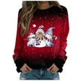thumbnail image 3 of Christmas Shirt for Women 2023 Raglan Long Sleeve Crewneck Pullover Sweatshirts Casual Holiday Xmas Print Tops, 3 of 5