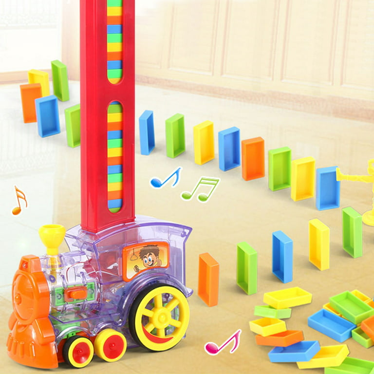 Vanmor Domino Train Toy, Automatic Dominoes for Kids, Mexican Train Musical  Toys with Light, Dominos Stacker Blocks Game Toy for Toddlers Age 3-8 Gift