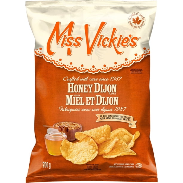 Miss Vickie's Honey Dijon flavour Kettle Cooked Potato Chips, 200 g. -  Walmart.ca