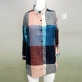 thumbnail image 4 of Wutalume Women's Plus Size Loose Fit Plaid Long Sleeve Shirt Jacket Casual Lightweight Sun Protection Coat for Spring Summer Outdoor,Red M, 4 of 5