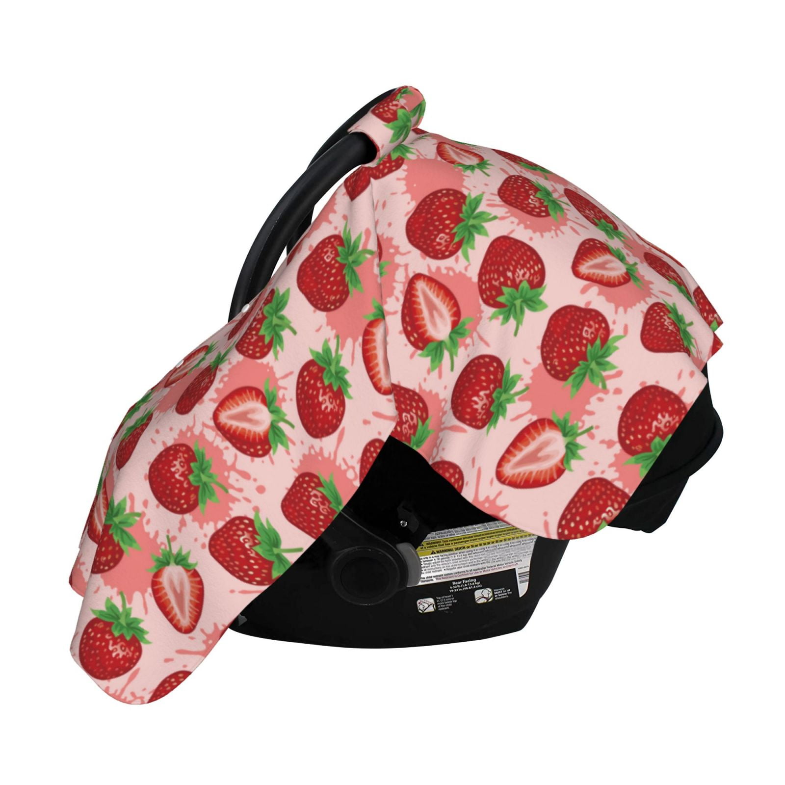 Naloa Cute Strawberry Baby Car Seat Cover, Breathable Baby Carrier Cover, Multiuse Baby Carrier Cover & Nursing Breastfeeding Cover