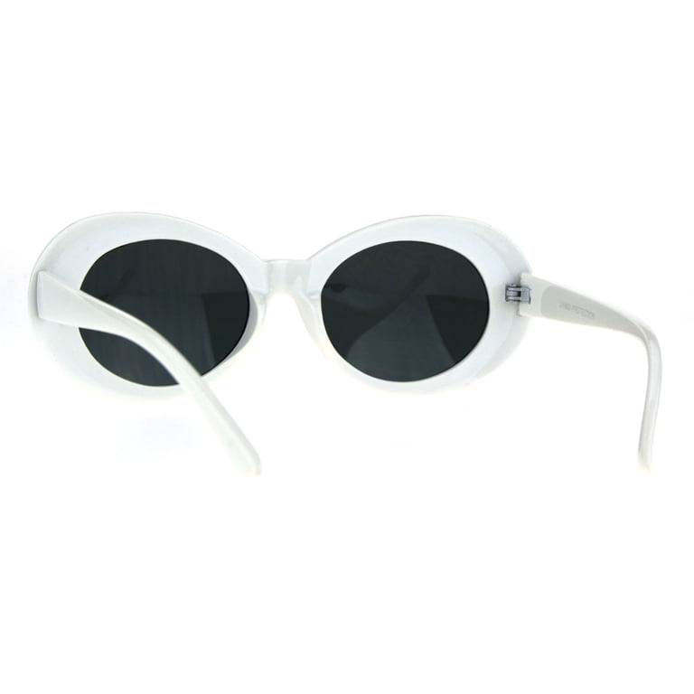 Womens Thick Plastic Mod Oval Shaggy Retro Fashion  display picture 2