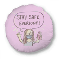 thumbnail image 1 of stay safe every facehead respirator Round Throw Pillow Home Decoration Cushion, 1 of 3